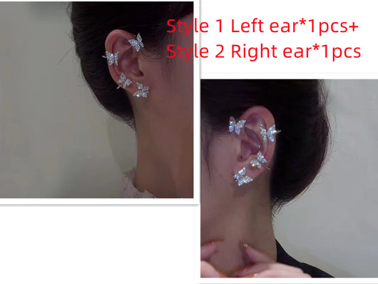 Aretes de Diamante Brillante con Clip Mariposa 2 en 1 - Image 44