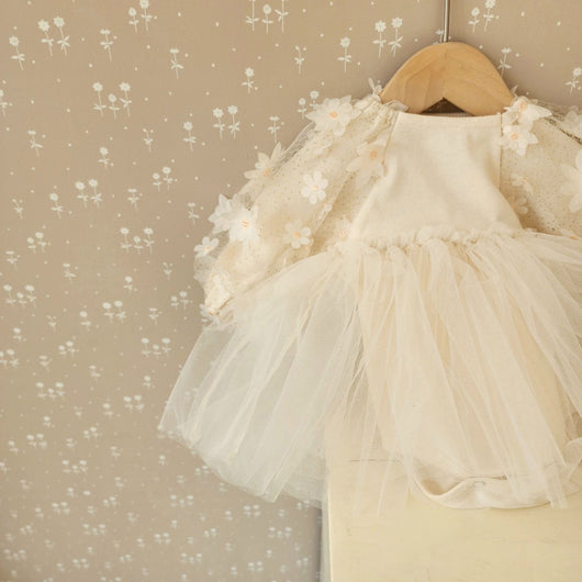 Vestido para Bebé Niña en Algodón con Mangas Puff - Image 17