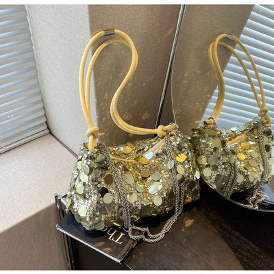 Bolso Bandolera Mujer con Cadena y Lentejuelas Brillantes - Image 72