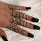 Leaf Crown Geometric Articulation Rings 6 Piece Combination Rings 0585color