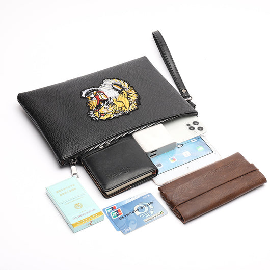 Cartera Clutch con Bordado de Cabeza de Tigre para Hombre - Image 9
