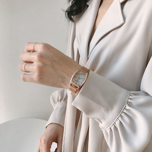 Reloj Cuadrado Retro Mori con Encaje para Mujer - Image 4