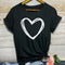Camiseta Mujer Estampado Corazón Manga Corta Suelta Casual Verano