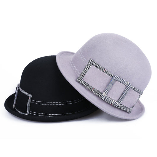 Sombrero de Fieltro de Lana para Mujer - Elegante Modelo Redondo - Image 3