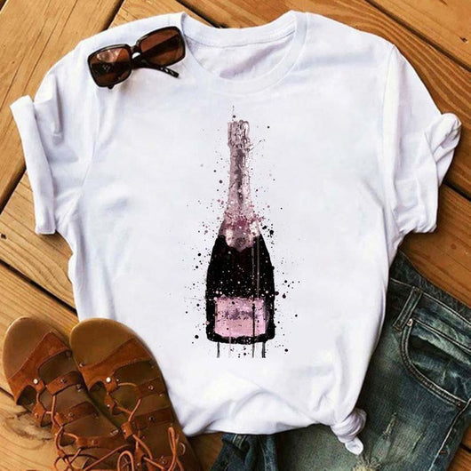 Playera Kawaii Copa de Vino Rose Gold - Image 9