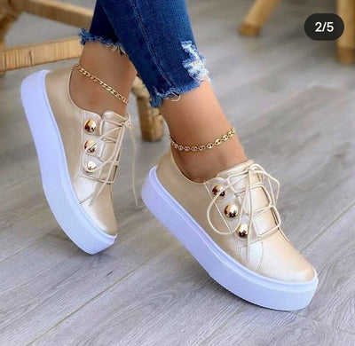 Mocasines Blancos de Punta Cuadrada con Plataforma Suave - Image 3