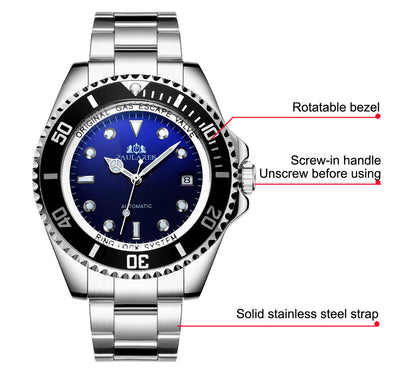 Reloj Automático Mecánico Luminoso de Acero Inoxidable con Esfera Multicolor - Image 8