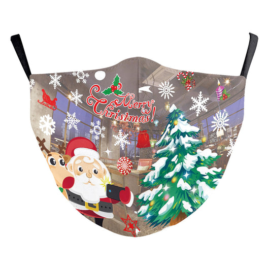 Red Christmas dustproof mask with Santa Claus holding a dollar sign and "Merry Christmas" text. - Image 19