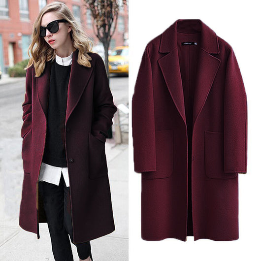 Abrigo Reversible de Lana para Mujer Otoño e Invierno - Image 3
