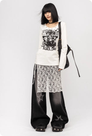 Jeans Retro Americano con Encaje para Mujer - Estilo Hot Girl - Image 9