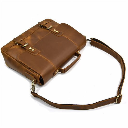 Bolso Tote de Cuero Crazy Horse Auténtico para Documentos - Image 3