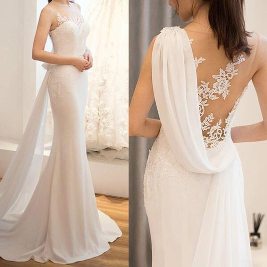 Vestido de Novia Semitransparente Cintura Media - Diseño Hada Etéreo - Image 2