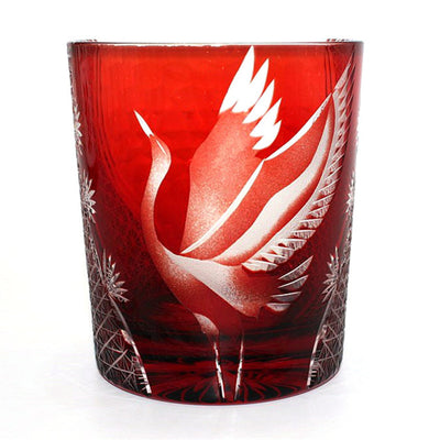 Vaso de Whiskey Edo Kiriko Pino y Grúa - Artesanía Japonesa - Image 7