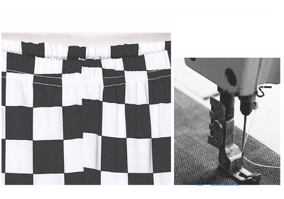 Pantalones Cortos a Cuadros Diamante Blanco y Negro - Image 12
