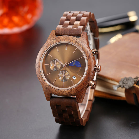 Reloj de Cuarzo para Hombre con Correa de Madera Natural - Image 7