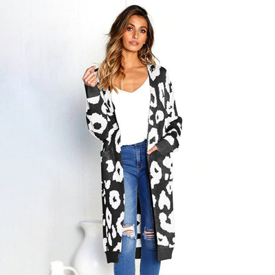 Cardigan de Leopardo para Otoño e Invierno - Suéter Tejido Elegante para Mujer - Image 28