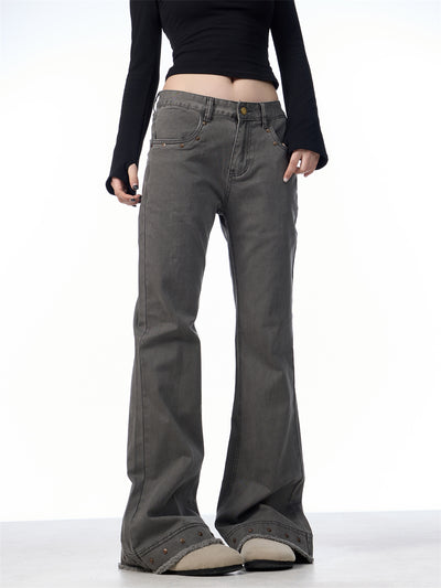 Pantalones Skinny Retro Talle Alto Elásticos con Bota Acampanada para Mujer - Image 12