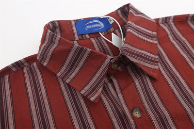 Camisa de Rayas Verticales Estilo Vintage Americano - Unisex Manga Larga - Image 11