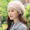Boina Térmica de Punto con Pelaje de Conejo - Gorro Abrigador Casual para Invierno