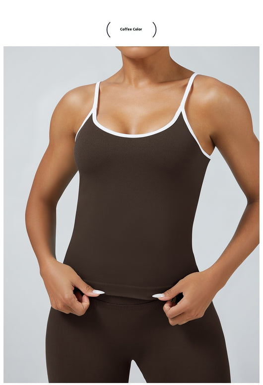 Chaleco Deportivo Mujer Espalda Descubierta Contraste de Colores - Image 22