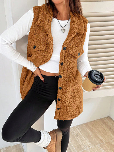 Chaleco Cardigan de Botones Abiertos en Felpa Premium - Image 17