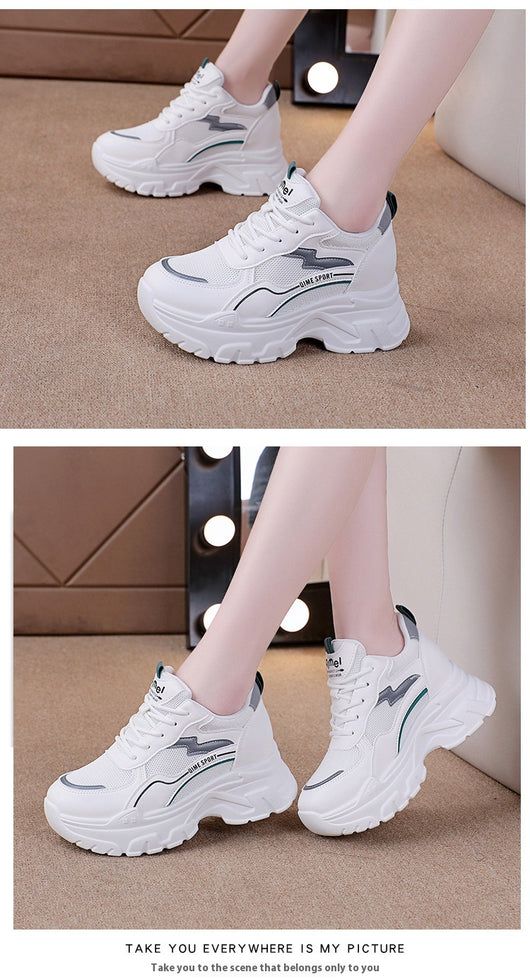 Zapatos Blancos Deportivos con Plantillas Elevadoras Transpirables - Image 18