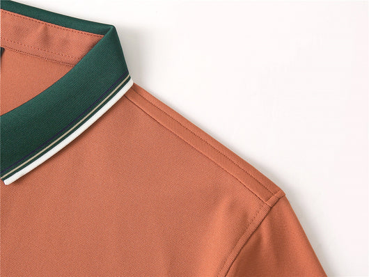 Polo Elástico de Algodón con Combinación de Colores - Image 43