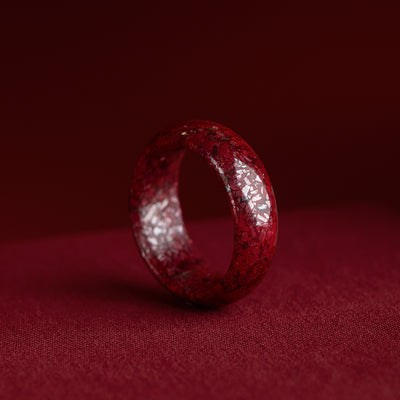 Anillo de Cinabrio Natural Diseño Retro Nicho Exclusivo para Mujer - Image 4