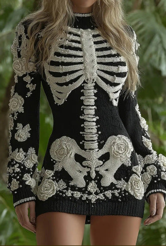 Falda Hip Estampado Digital Calavera Skull para Mujer - Image 9
