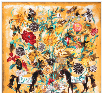 Pañuelo de Seda Twill Estampado Flores y Aves Jungle 130cm Protección Solar - Image 21