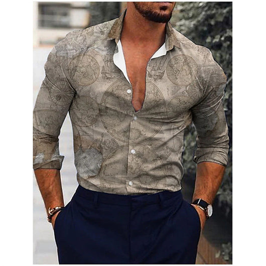 Camisa de Manga Larga con Estampado Degradado 3D - Image 36