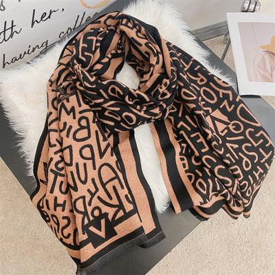 Bufanda de Cachemira con Letras para Mujer - Elegancia Versátil - Image 17