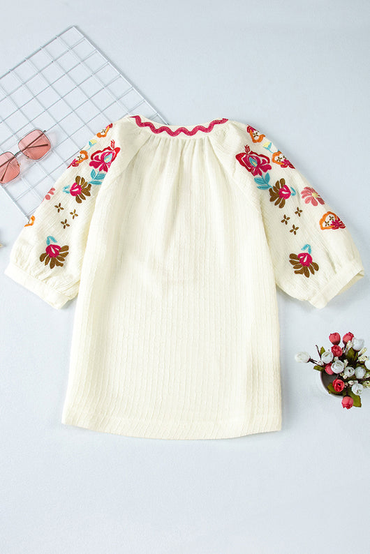 Blusa Casual Bordada en Chifón Multicolor - Estilo Primavera para Mujer - Image 17