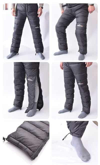 Pantalones de Esquí Aislados para Invierno - Relleno de Plumón Negro - Image 13