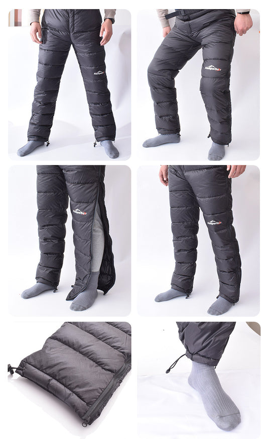 Pantalones de Esquí Aislados para Invierno - Relleno de Plumón Negro - Image 13