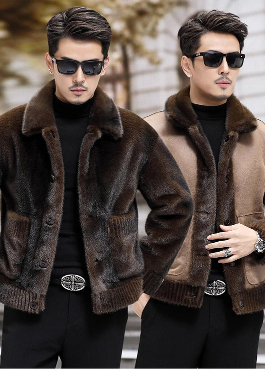Abrigo de Chenilla con Pelaje para Hombre - Image 18