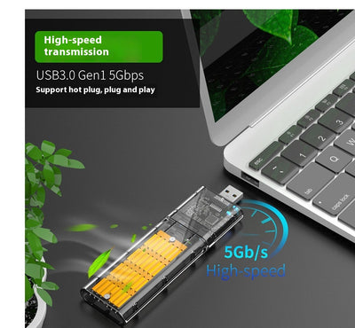 Caja Protectora para Disco Duro Móvil USB - Diseño Transparente y Creativo - Image 13