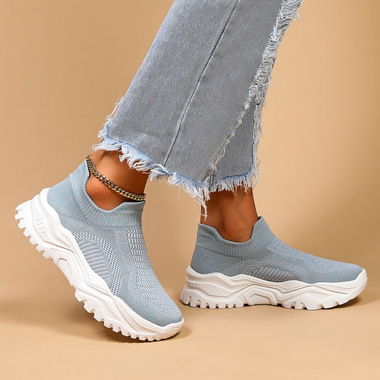 Zapatos Deportivos Deslizables con Calcetín Tejido Transpirable para Mujer - Image 2