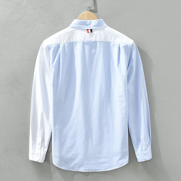 Camisa Casual de Manga Larga con Combinación de Colores Japonesa