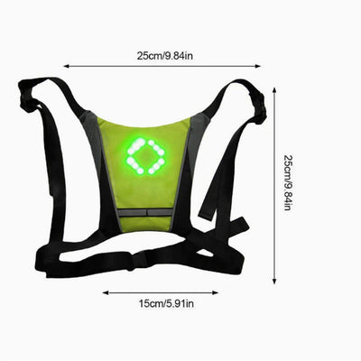 Mochila Chaleco Reflectante Recargable con Luz LED y Control Remoto para Ciclismo - Image 17