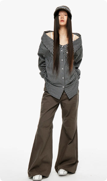 Blusa Rayada Vertical Desmontable para Mujer - Image 10