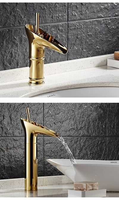 Grifo Cascada para Lavamanos en Bronce Antiguo Anti-salpicaduras - Image 21