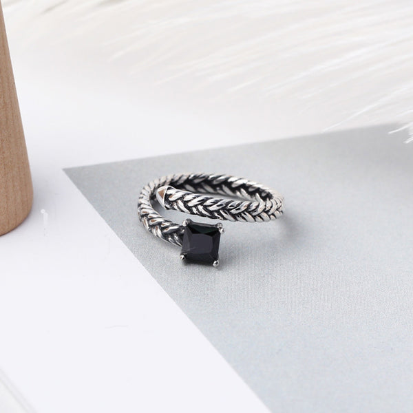 Anillo de Plata Zirconia para Dedo Índice Estilo Coreano
