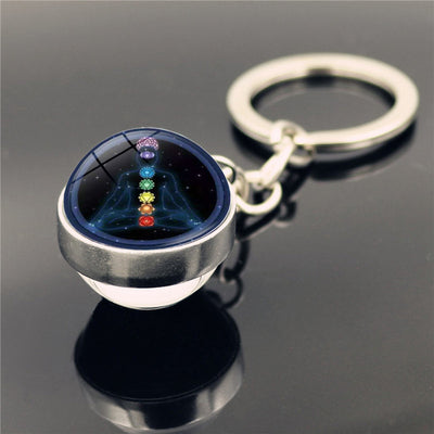 Llavero Colgante de Cristal Doble Cara con Símbolo de Yoga - Image 15