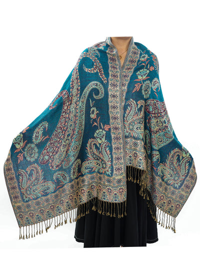 Poncho Bohemio Étnico Jacquard - Estilo Retro Nacional - Image 24