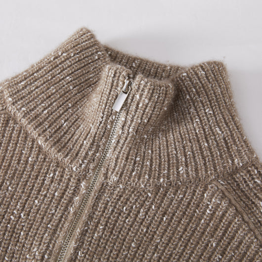 Suéter de Cashmira con Cuello Mao Grueso de Cinco Capas para Mujer - Abrigo Base Holgado Otoño Invierno - Image 5