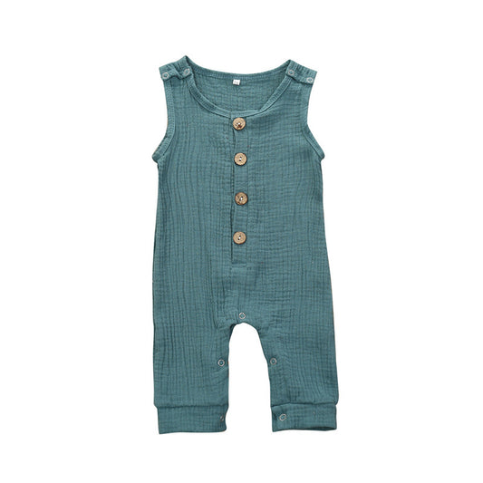 Enterizo de Algodón y Lino para Bebé - Romper Multicolor con Botones para Verano - Image 2