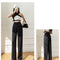 Pantalón Ancho de Cintura Alta con Drapeado Elegante