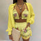 Women's Printed Beachwear Swimsuit Three Pieza Juego - Ref 11