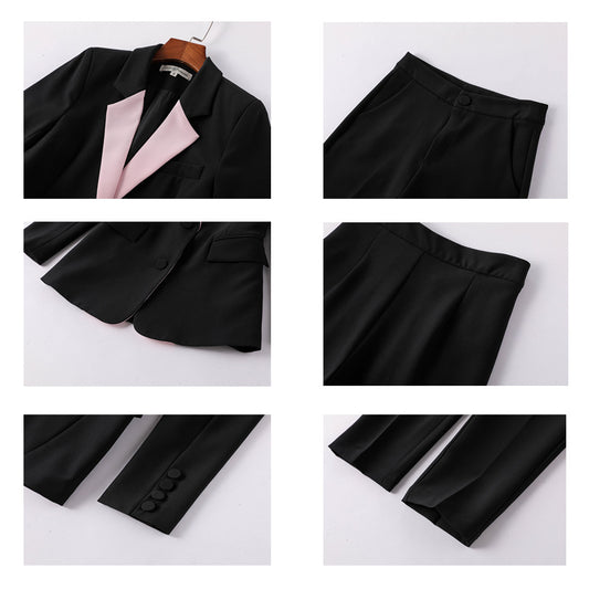 Traje Ejecutivo con Pantalón Tobillero y Chaqueta Combinada - Image 2